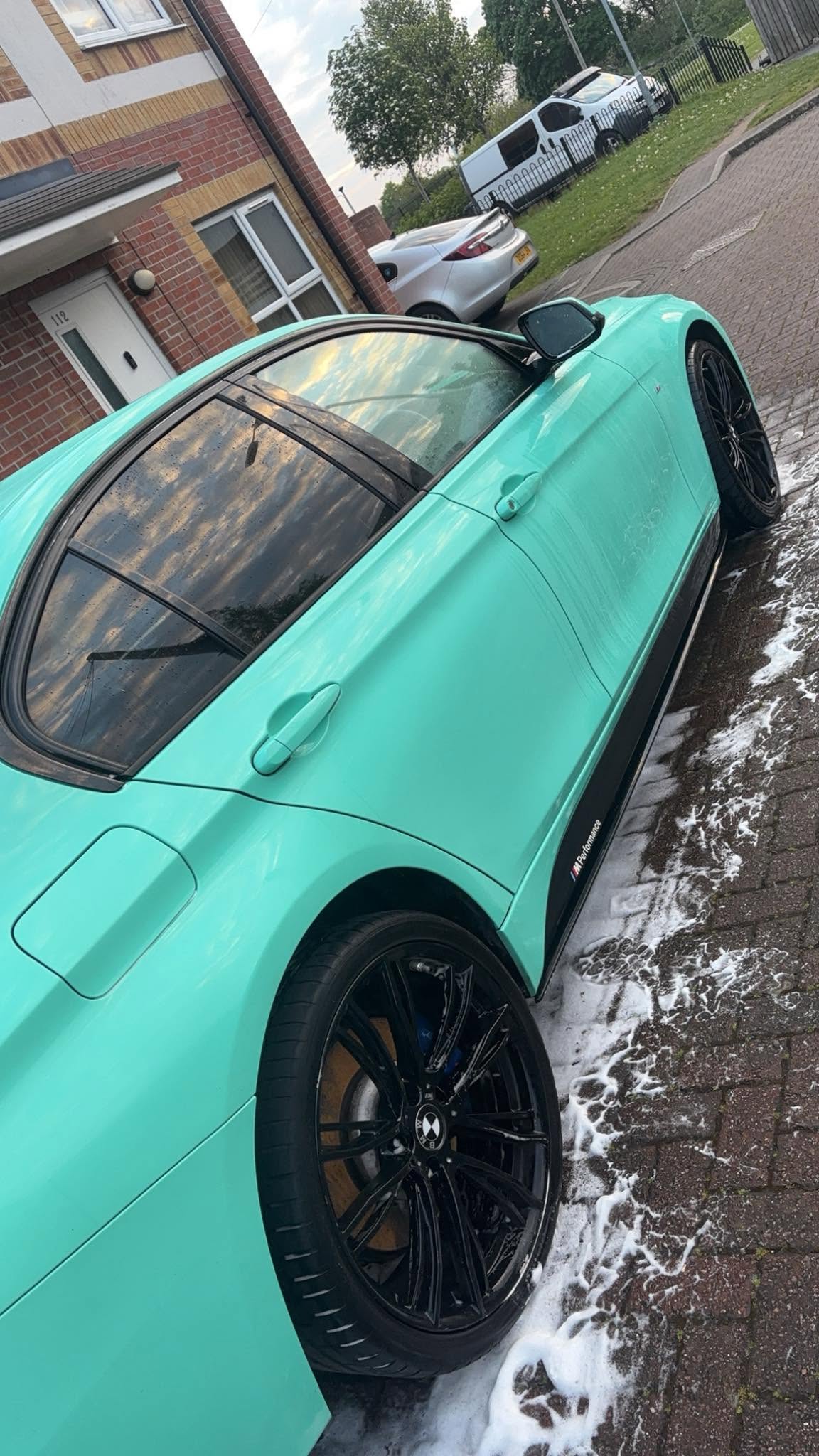 Snow foam pre-wash on a car in Hull